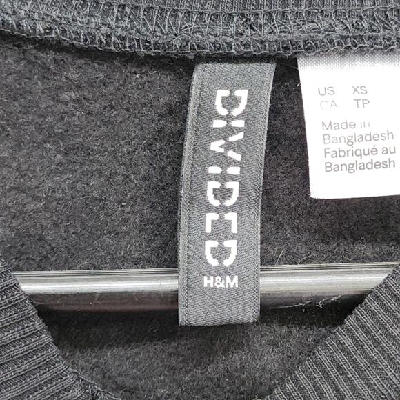 H&M Divided Structured Sweatshirt Dress Size XS Black Crew Neck Stretch Pullover - Picture 3 of 11